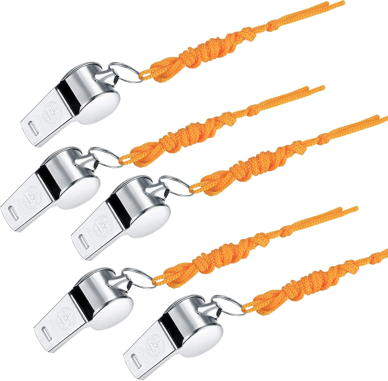 Whistle, 5 Pcs Whistles with Lanyards, Sports Whistles, Coaches Referee
