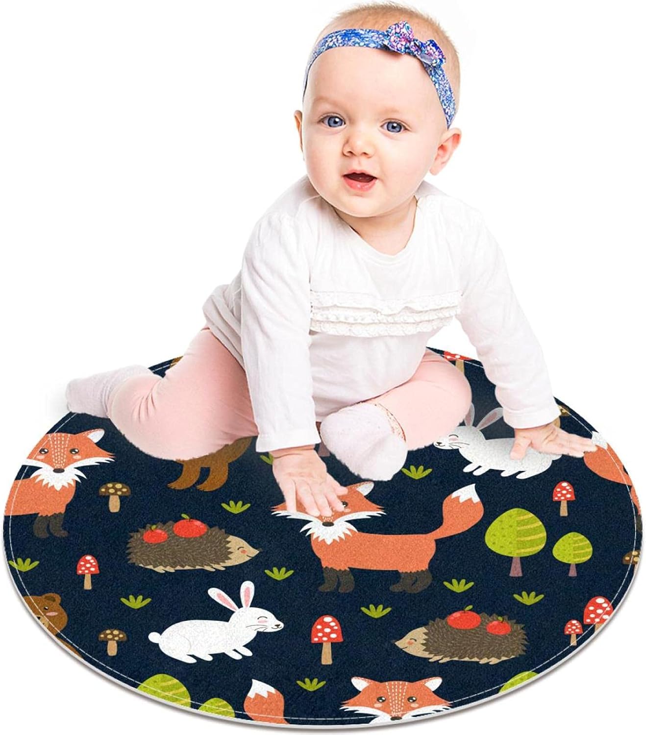 Round Rug Non Slip for Living Room Kids Room Soft Floor Mat