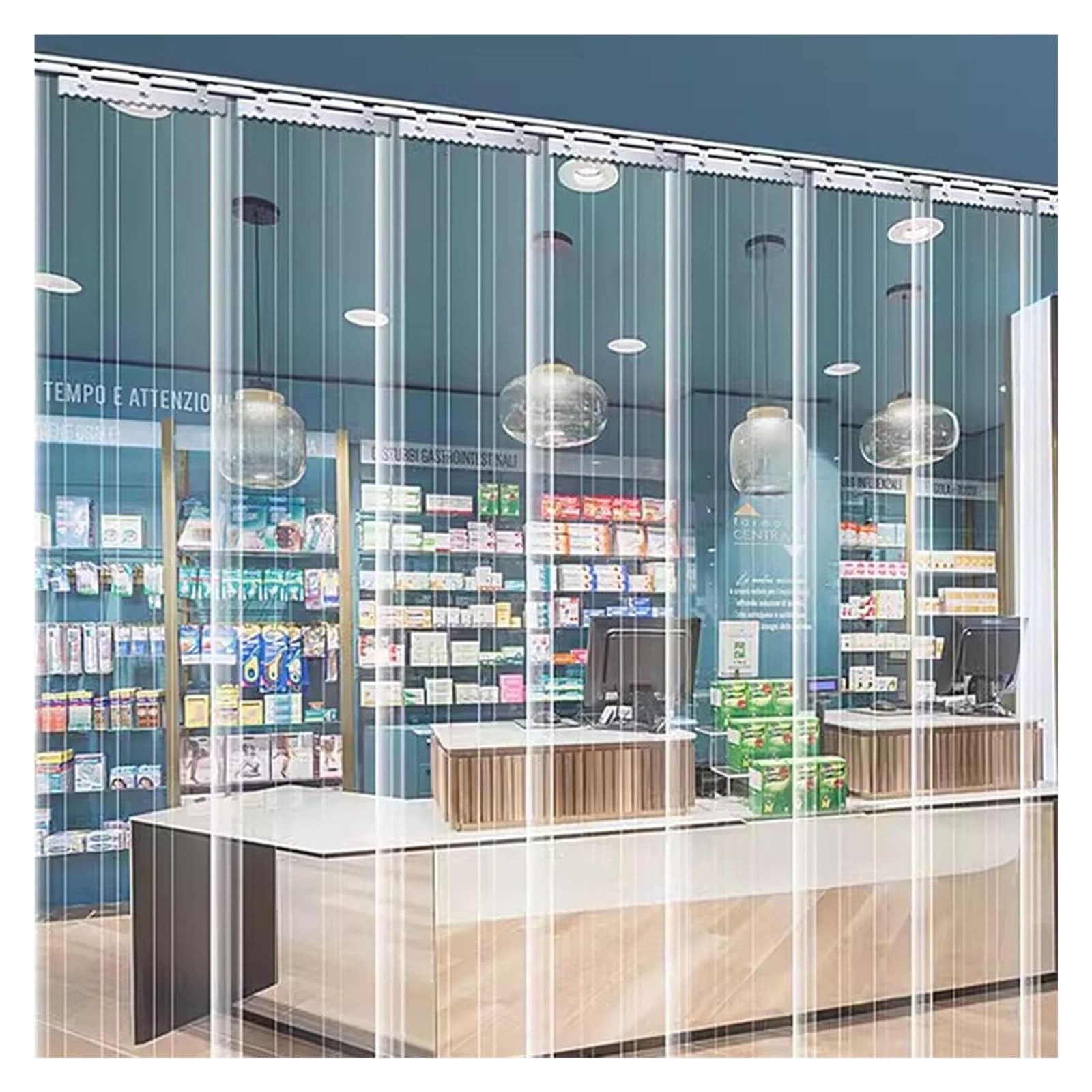 aygzb Plastic Vinyl Strip Door Curtain PVC Strip Curtain Kit Thickness Freezer Door Curtain Strip Curtain Suitable for Freezer Warehouse and Easy to Use(White,1.35x2.2m)