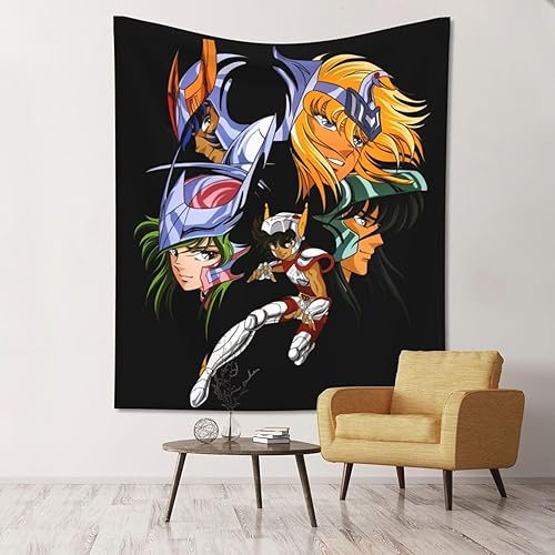 Tapiz Saint Seiya, para dormitorio, sala de estar, arte para el hogar, manta colgante de franela de 60 x 51 pulgadas