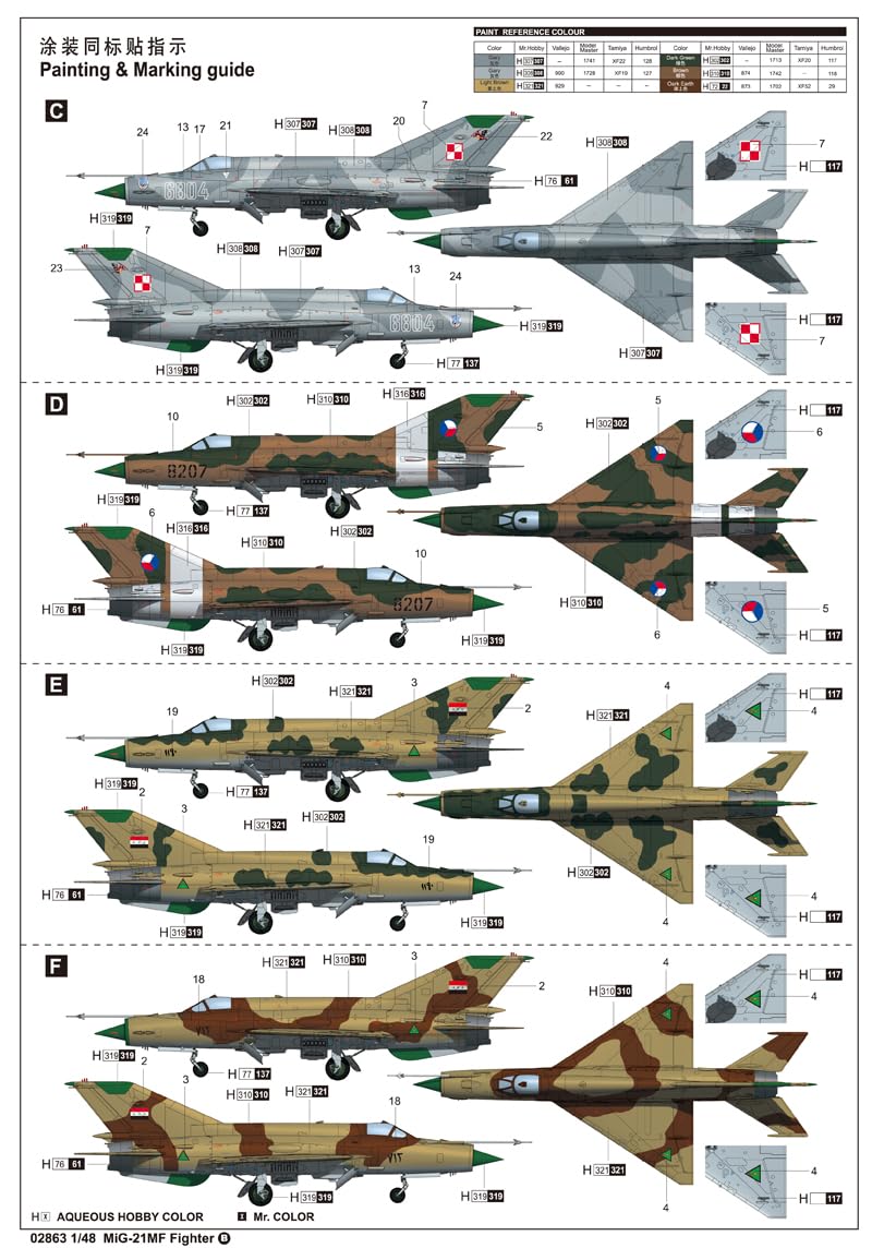 Amazon.com: Trumpeter 1/48 MiG-21MF Plastic Model : Arts, Crafts
