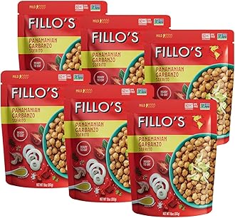 Panamanian Garbanzo Beans, Ready to Eat Beans, 10 oz Pk of 6, Gluten-Free, Preservative-Free, Microwavable Meals, Non-GMO, Vegan, Plant Protein