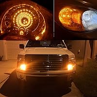 Vista 2 de Alla Lighting Nuevamente Actualizado 7440 7443 Bombillas LED para Luces de Freno, Traseras, Señalización de Giro (Amarillo Ámbar)