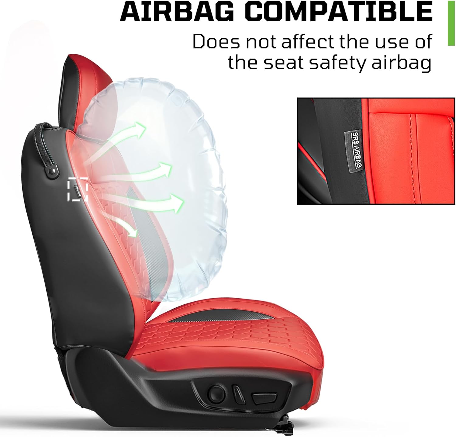 Fit for Ford Mustang 2015-2023 Seat Covers,Wear-Resistant Faux Leather Seat Covers Full Set,Full Coverage Car Seat Protector,Custom for Coupe Fastback/Hard Top,Rear with Split Backrest(Black&Red)
