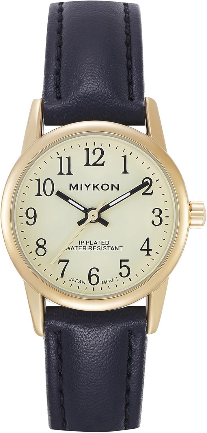 Miykon Ladies Watches for Women - Dainty Analog Womens Watches for Small Wrists with Genuine Leather Strap, Easy Reader Nurse Watch with Second Hand - Japan Quartz, Waterproof to 100ft