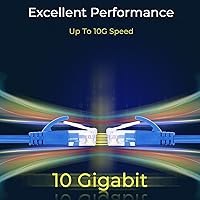 Vista 6 de Rapink Patch Cables Cat6a 0.5ft (10 Pack) Slim, Cat6a Ethernet Patch Cable 10G Support, Snagless Cat 6 Patch Cable for Patch Panel to Switch