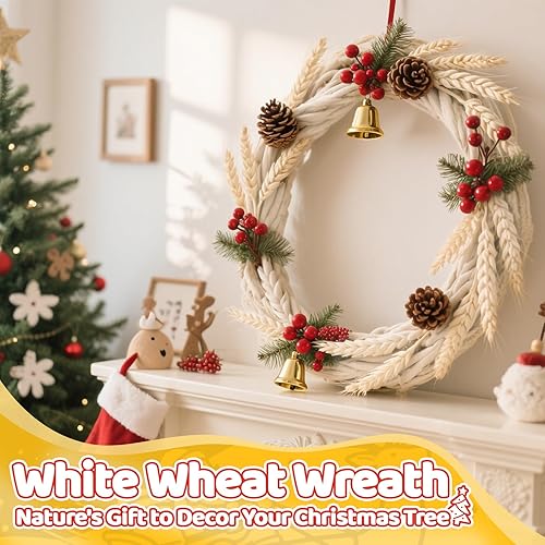 Miniatura 5 de Sukh Tallos de trigo seco blanco, 50 tallos de trigo blanco natural, ideal para decoración del hogar, mesa de boda, cocina, arreglos de otoño