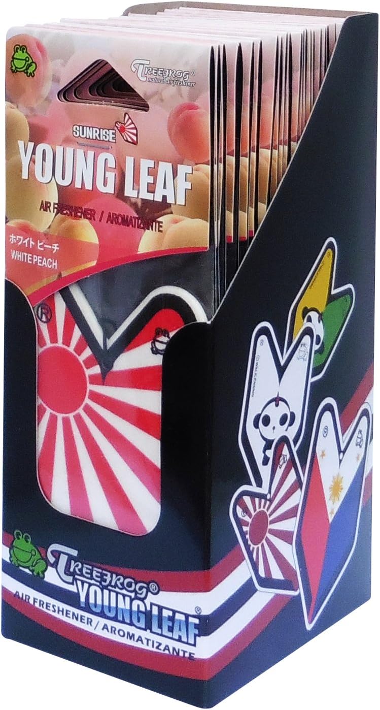 Tree Frog Air Freshener Ice Squash Scent, JDM Car Auto Rising Sun Lucky Cat 1 Box (24pcs)