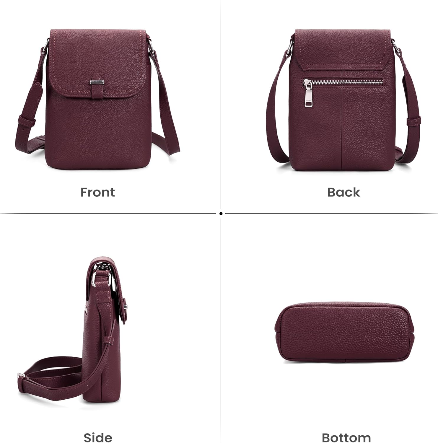 befen Genuine Leather Small Crossbody Bags for Women, Womens Cell Phone Purses Cross body Bag Purse with RFID Card Slots - Image 5