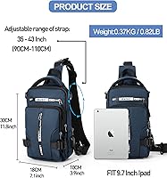 Vista 37 de Mochila cruzada pequeña negra para hombre y mujer, H-Negro, S, Moda