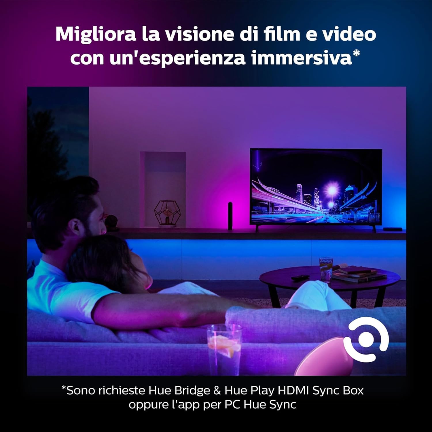 Philips Hue White and Color Ambiance, Lampadina Smart LED, Attacco E14, Luce Bianca o Colorata, 4W, confezione da 2