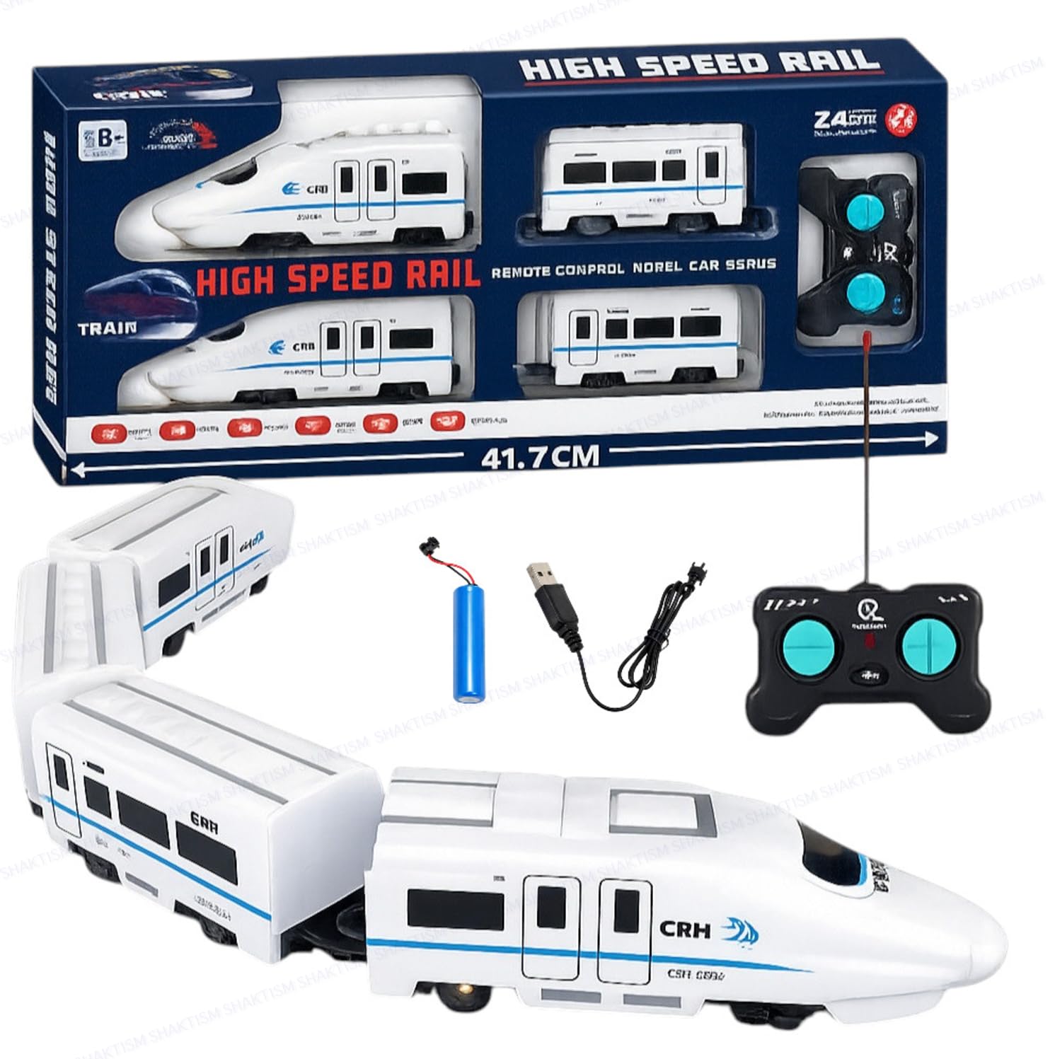 Remote Control High Speed Train Toy for Kids with Light & Sound | Detachable Magnetic Carriages | Smooth Wheels | Educational Electric Toy Train Set for Boys & Girls 3+ Years