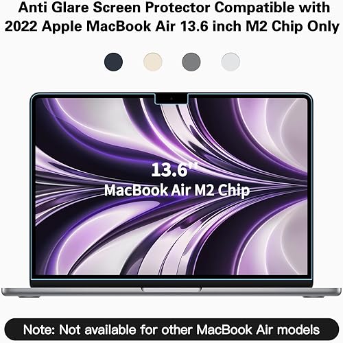 Miniatura 8 de Paquete de 2 protectores de pantalla compatibles con MacBook Air de 13.6 pulgadas (2022-2024, M2, M3), protector de pantalla de luz azul,