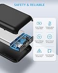 7.4V 5V 16000mAh Heated Vest Battery Pack for ORORO, for 7.4V Venustas, Rechargeable Battery Pack for Heated Vests, LED Display Portable Power Bank for Heating Vest, Jacket, Pants for Hecusma