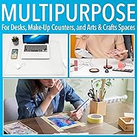 Vista 5 de IMPRESA Tapete de escritorio de vidrio templado transparente, 19 x 24 pulgadas, transparente, protector de mesa y tapete de escritorio