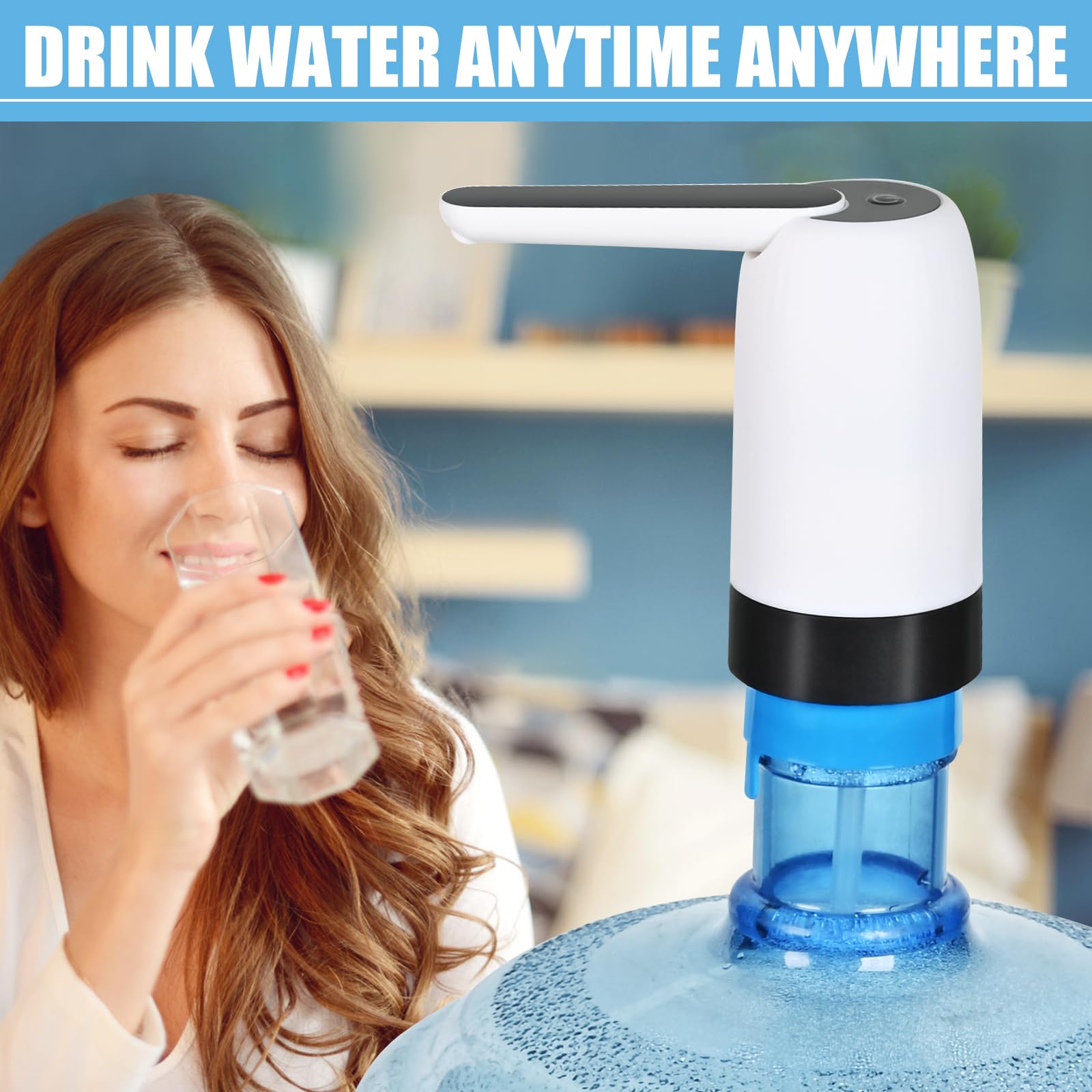 5 Gallon Water Bottle Pump Dispenser, USB Charging Electric Water Bottle Pump