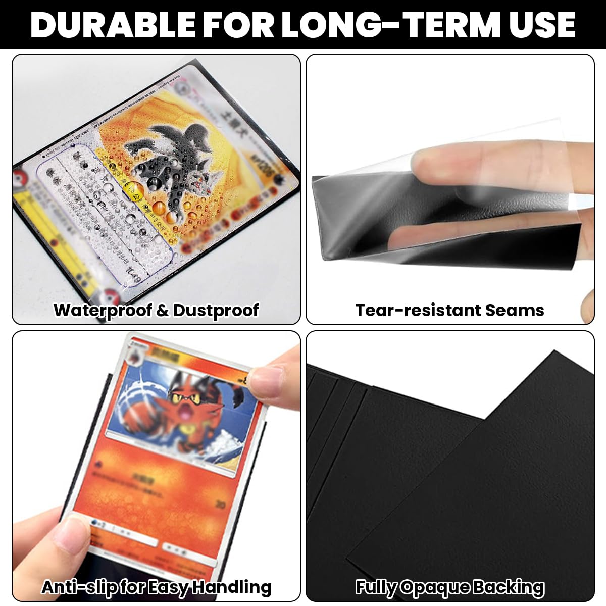 PATPAT 100Pcs 66x91mm Card Sleeves Clear Dustproof Photo Storage Pockets 4