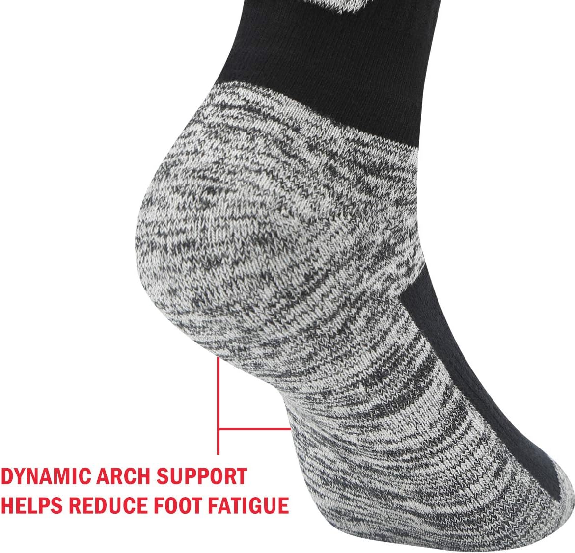 YUEDGE Men's Hiking Socks Moisture Wicking Mens Socks Anti-Odor Work Socks Padded Cotton Safety Boot Socks For Men, 5 Pairs - Image 9