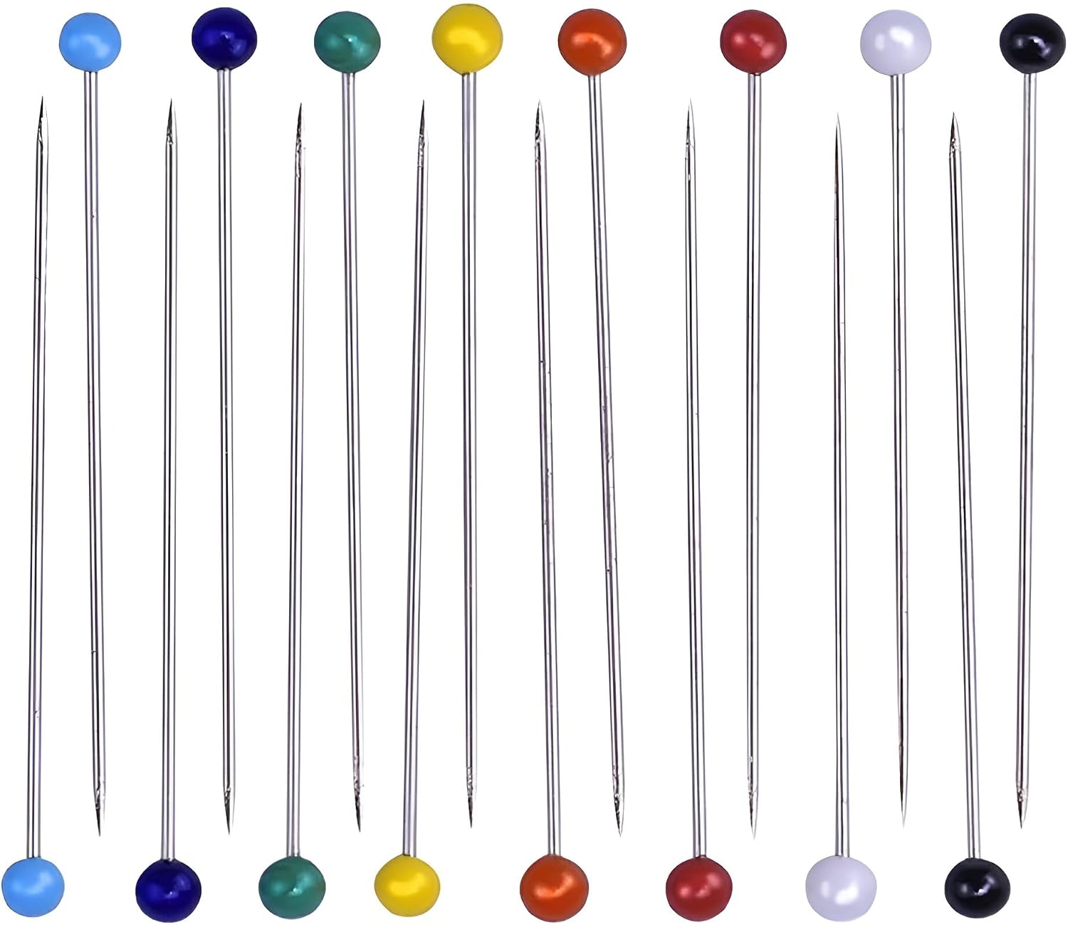 800 Pcs Sewing Pins, 1.5 in Round Pearl Heads Pins, Pearlized Pins, Pearl Push Pins, Dressmaker Pins, Quilting Pins for Fabric, Craft and Sewing Project, Weddings Corsage Florists (White)