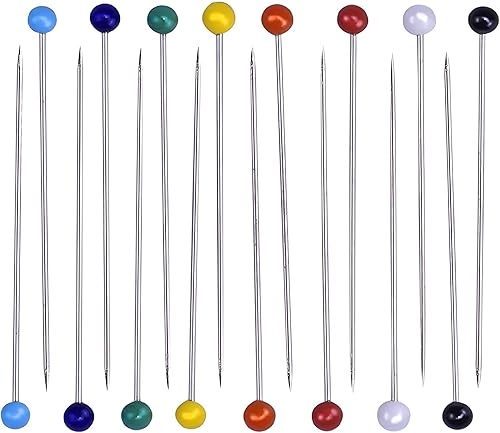 Miniatura 5 de 800 alfileres de costura, alfileres redondos de 1.5 pulgadas, alfileres perlados, alfileres de perlas, alfileres de modista, alfileres de acolchado