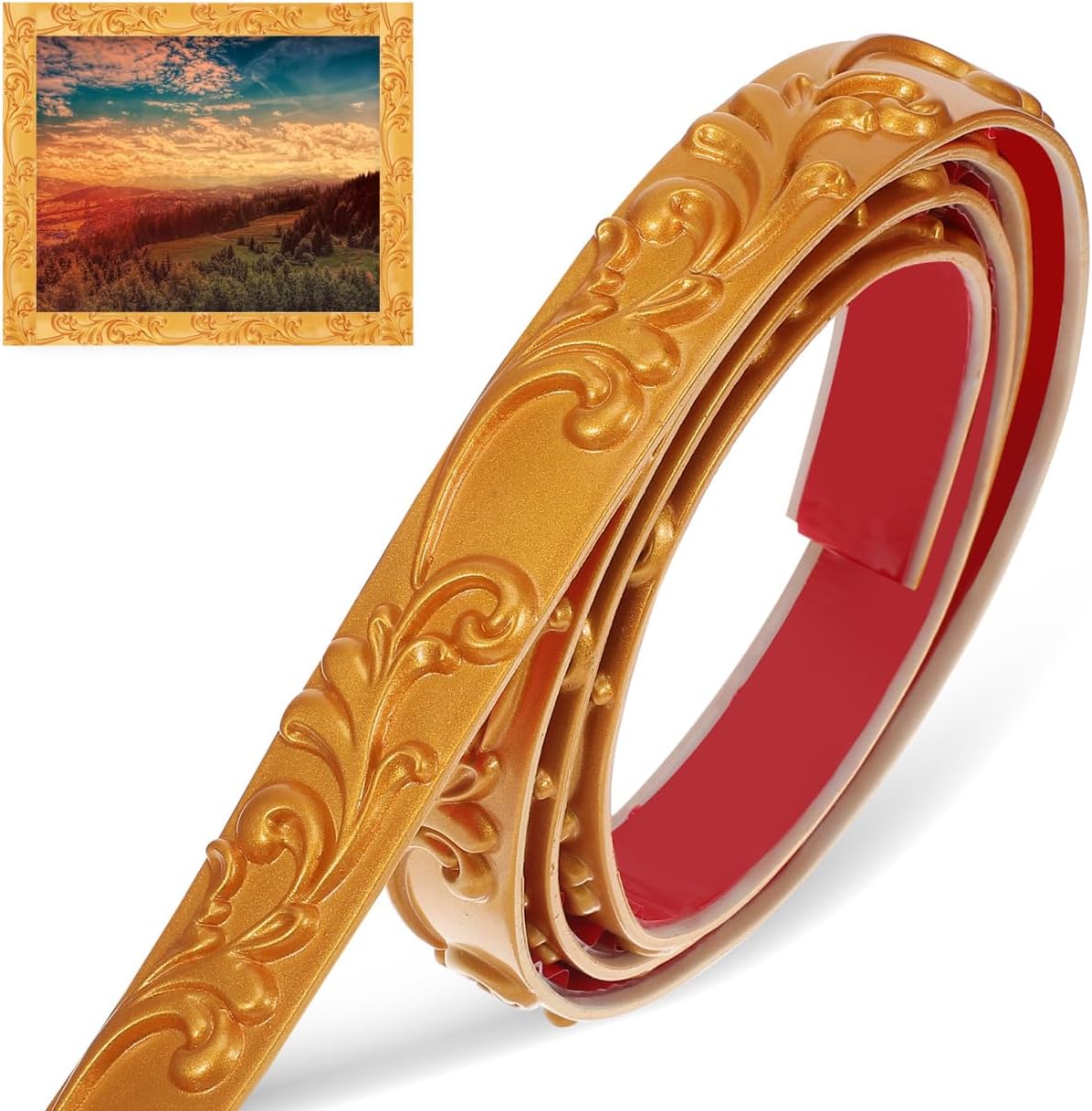Gadpiparty Flexible Crown Molding Trim Self Adhesive Peel and Stick Wall Trim Roll 16Ft for Home Decor Mirror Frame and Ceiling Edge
