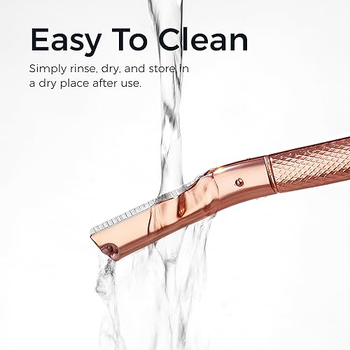 Miniatura 8 de Maquinilla de afeitar de cejas de oro rosa con 10 cuchillas de repuesto