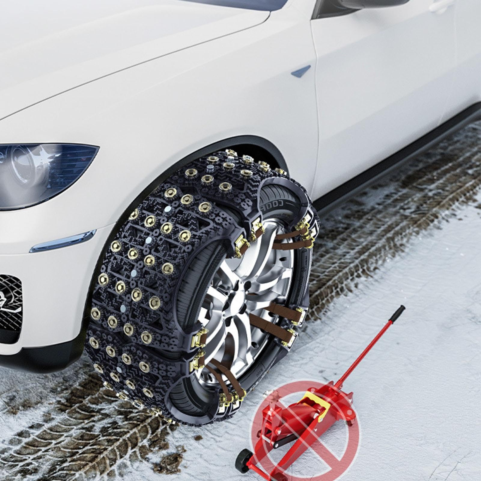 Cadena antideslizante para neumáticos, 6 cadenas de nieve para coche | herramientas universales de cadena de nieve, cadenas de neumáticos de camión, cadenas flexibles para neumáticos de nieve, bar