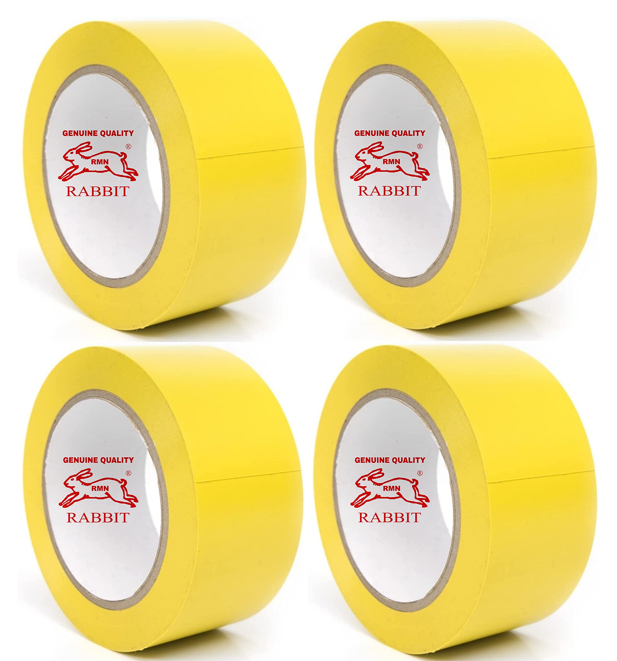 RABBIT® Floor Marking Tape, Vastu Tape - 2 Inch x 30 Mtrs - (Yellow) (Pack of 4)