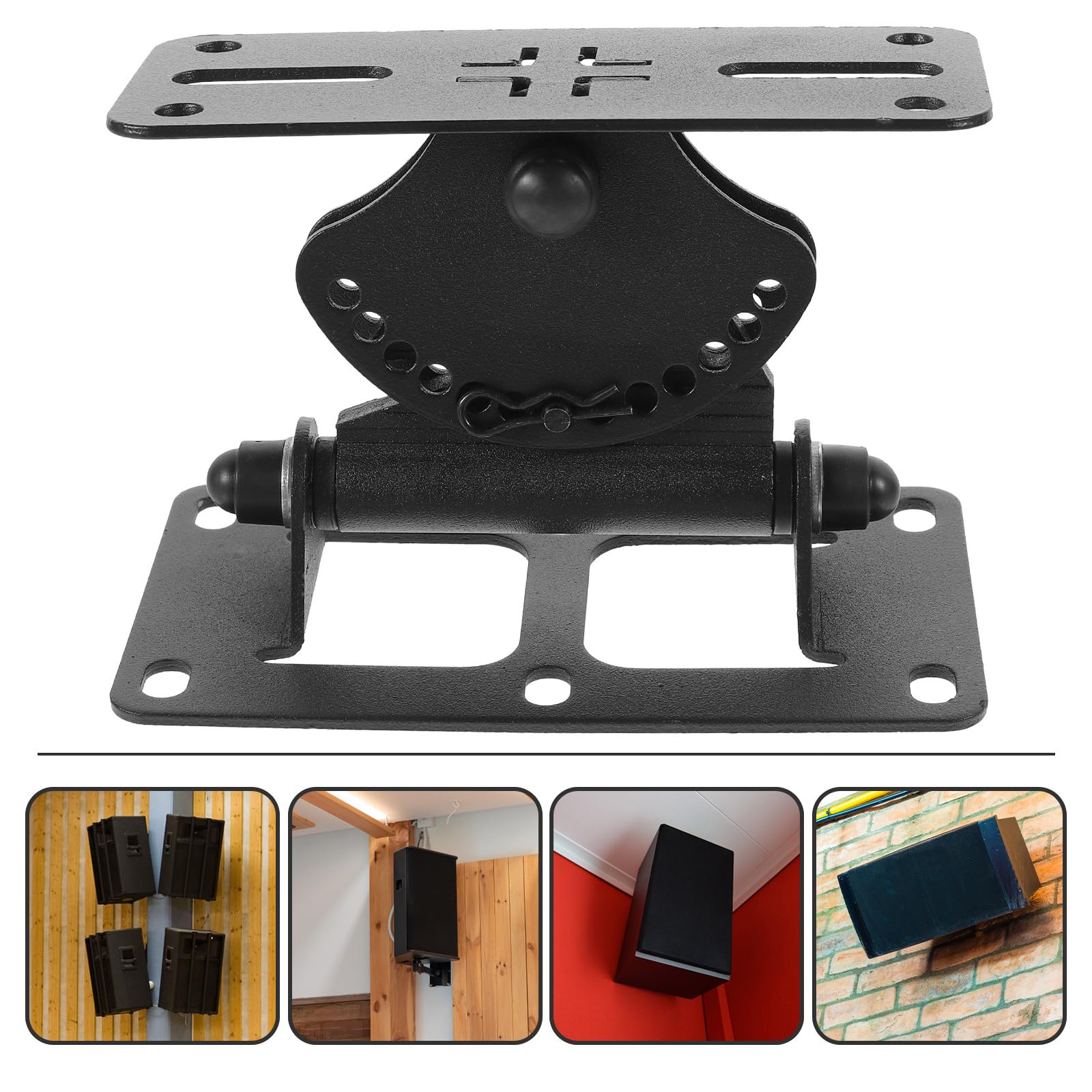 Support Montage Sécurisé Enceinte Murale Orientable Grosse Capacité de Charge en Alliage de Zinc Noir pour Systèmes Audio, pour Scènes de Karaoké et Ingénierie