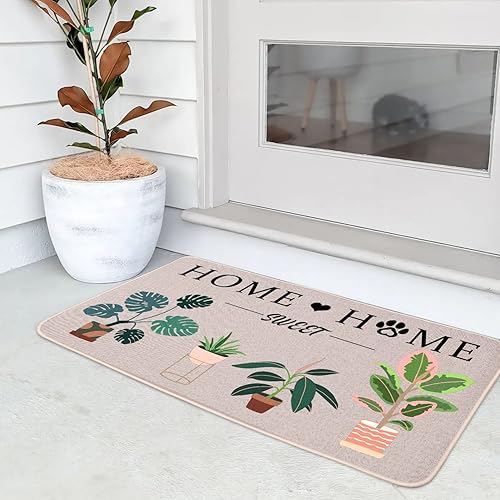 Miniatura 9 de YOUWOUS Home Sweet Home Flowers - Tapetes de puerta de 17 x 29 pulgadas, tapetes decorativos de bienvenida, tapetes de goma antideslizante para