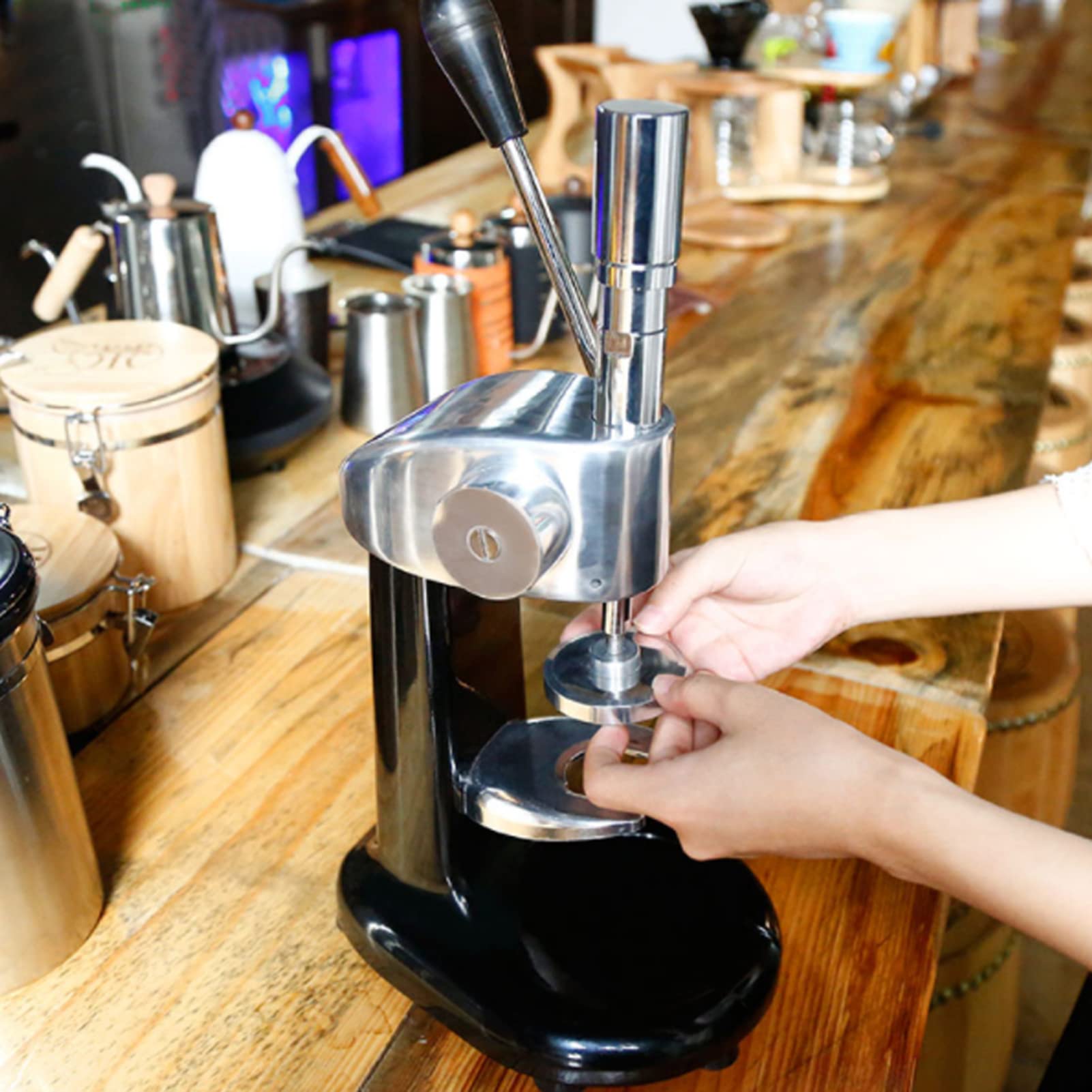Máquina Prensadora de café de Acero Inoxidable para Uso Doméstico y Comercial