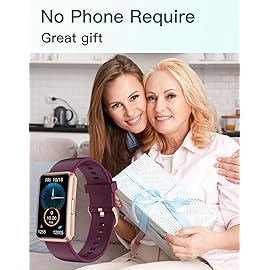 HUAKUA Fitness Tracker No Bluetooth No APP No Phone Needed, Fitness Watch for Men Women Parents IP68 Waterproof with Full Touch Screen Steps Calories Counter Sleep Tracker Alarm Clocks (Purple)