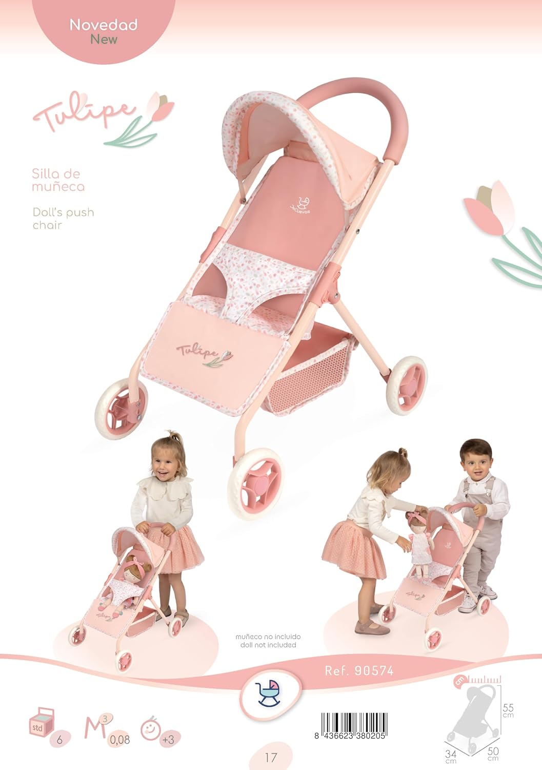 Dolls Trolley Tulipe Chair with Hood DeCuevas 90574