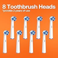 Vista 7 de Cepillo de dientes eléctrico rotativo Bitvae R2 para adultos con 8 cabezas de cepillo, estuche de viaje, cepillo de dientes recargable con 5 modos