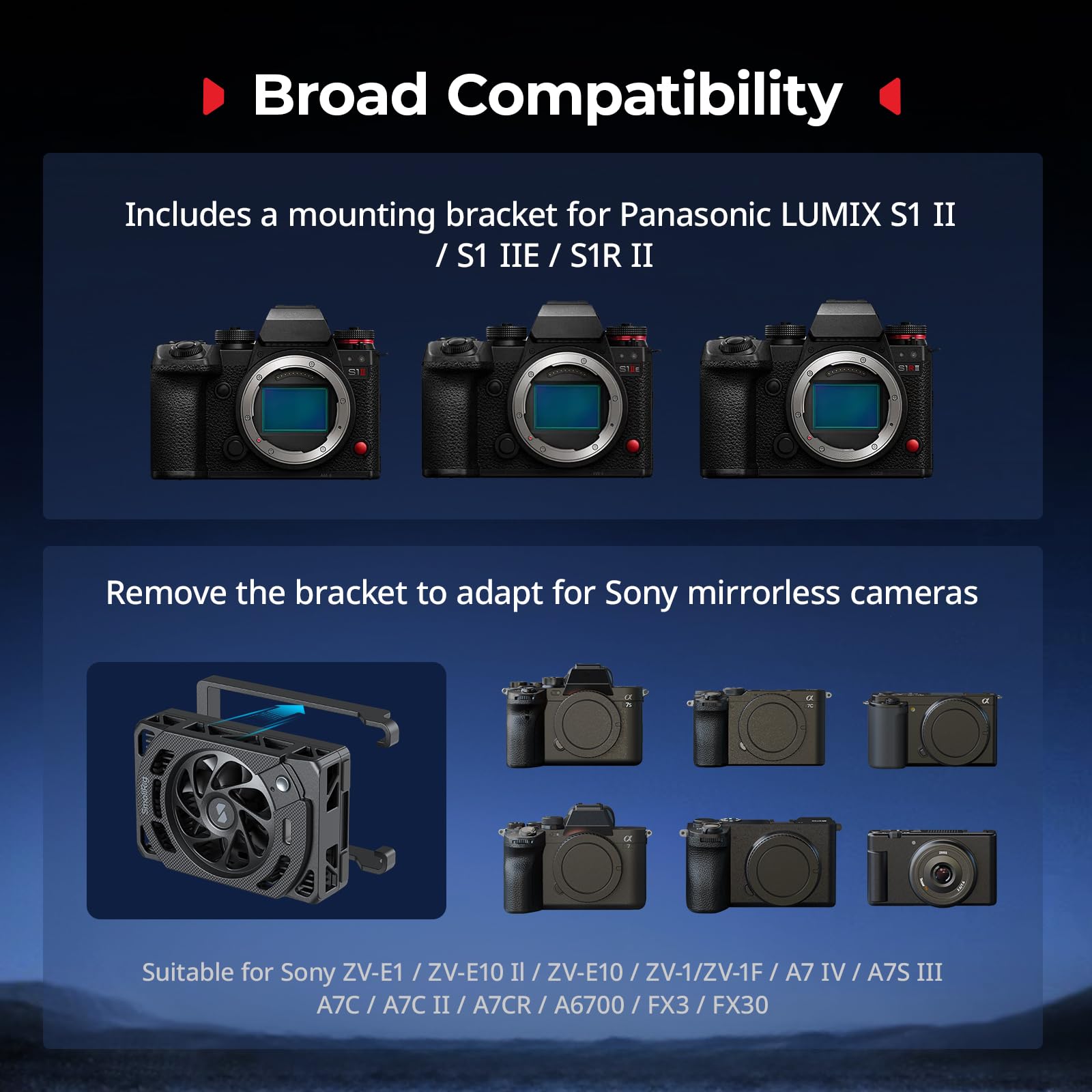 SMALLRIG Ventola di Raffreddamento per Panasonic LUMIX S1 II / S1 IIE / S1R II, Sistema di Raffreddamento con Doppia Velocità, Design a Innesto, Modulo di Raffreddamento TEC - 5875