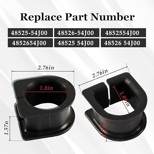 Miniatura 3 de Kit de bujes de montaje de piñón y cremallera de dirección negro compatible con Suzuki XL-7 2.7L 2004 2005 2006, Suzuki Grand Vitara 2.5L 2004 2005,