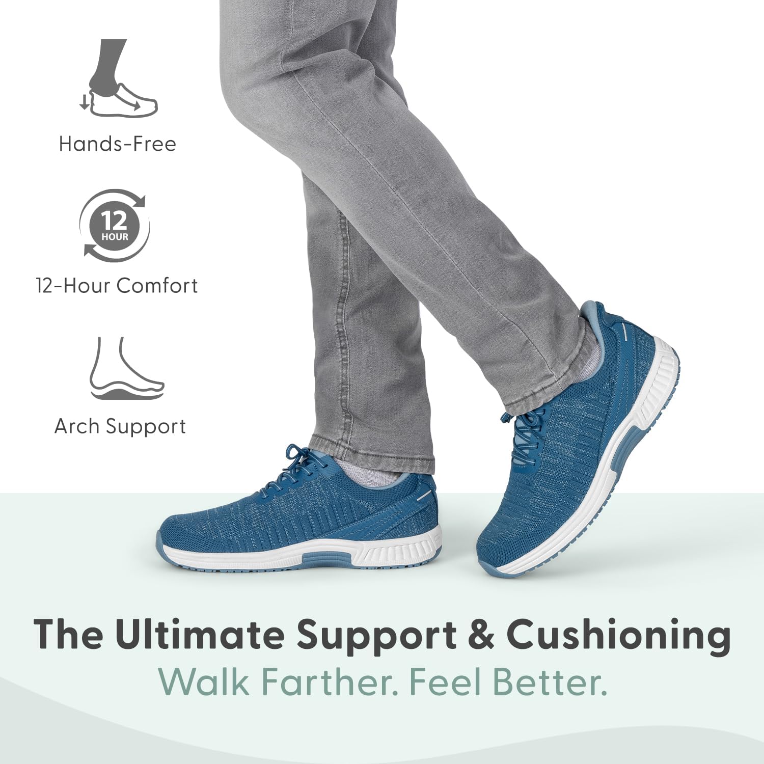 Orthofeet Men's Orthopedic Knit Yari Hands-Free Sneakers - Image 2