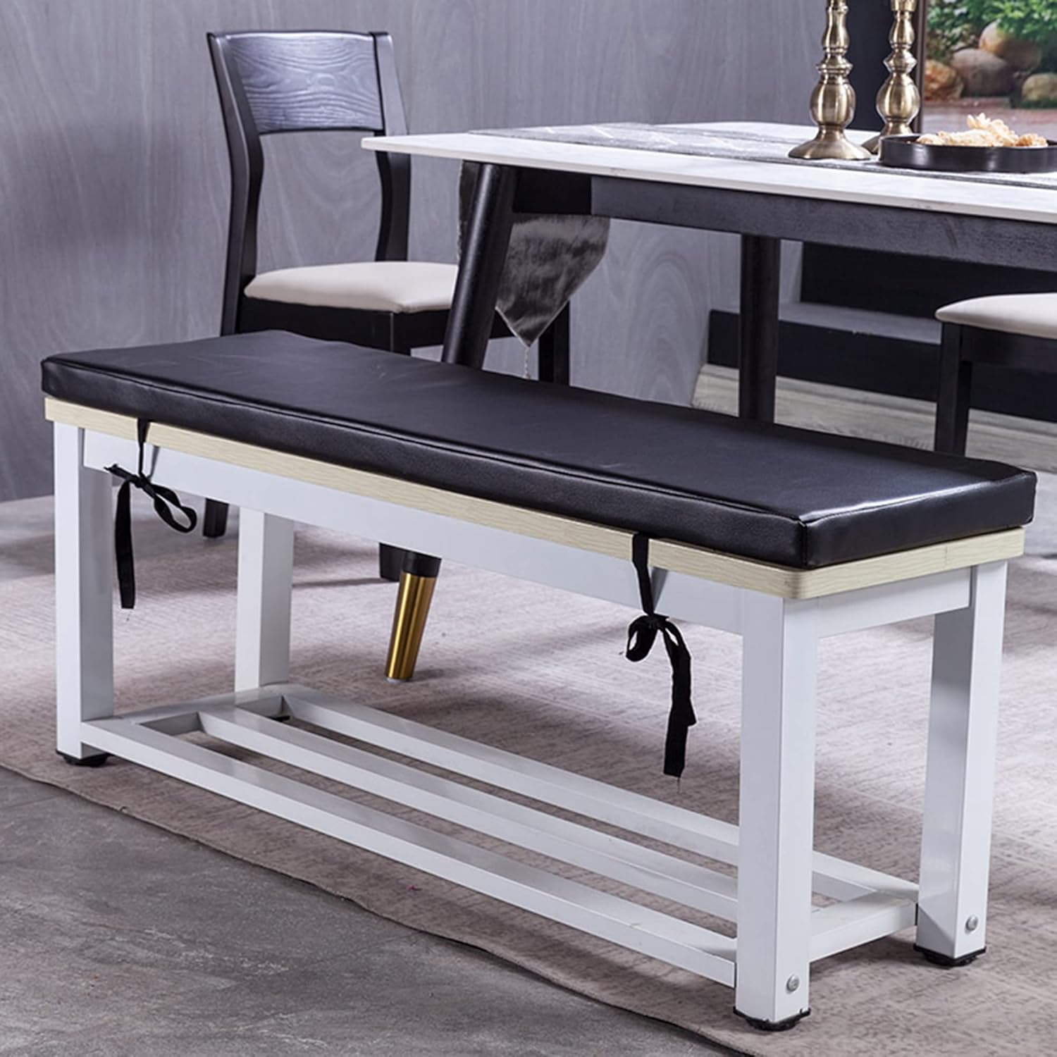 Faux PU Leather Bench Cushion, Waterproof Seat Pad for Outdoor Patio Furniture Swing Chair, 2 Inch Thick Bench Seat Cushion Pad for Kids Wooden Shoe Stool Pad,39.5x15.7x2in,Green