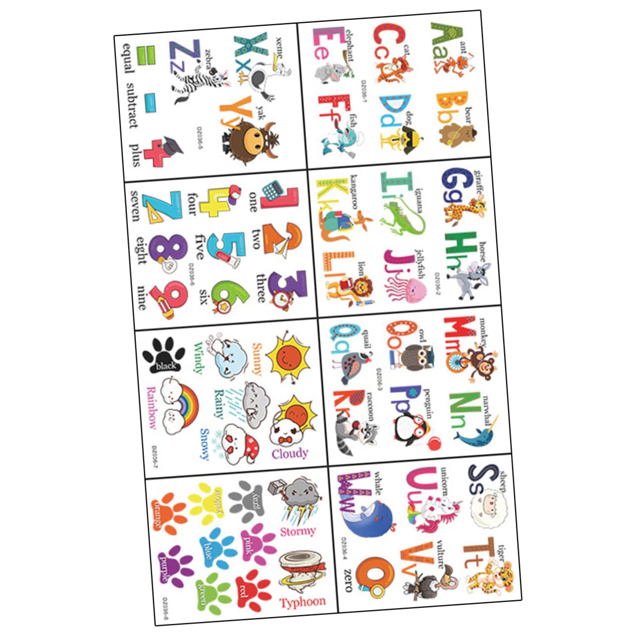 Baluue Alphabet Wall Sticker Letter Stickers for Bedroom Decoration Animal Themed Alphabet Education Peel and Stick Number for Nursery for Walls