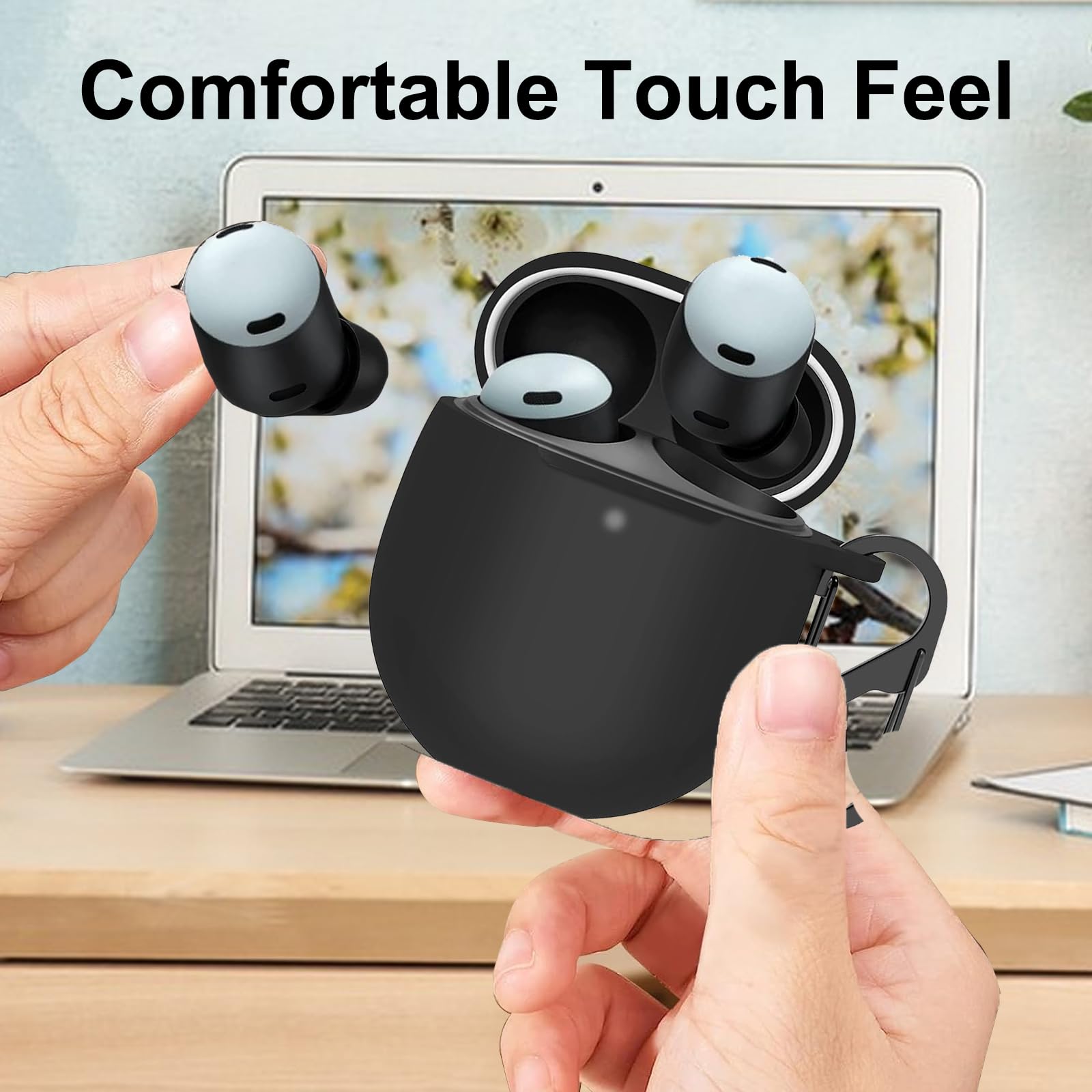 Custodia In Silicone Per Google Pixel Buds Pro 2 - Protezione Antiuurti Con Moschettone, Facile Da Pulire