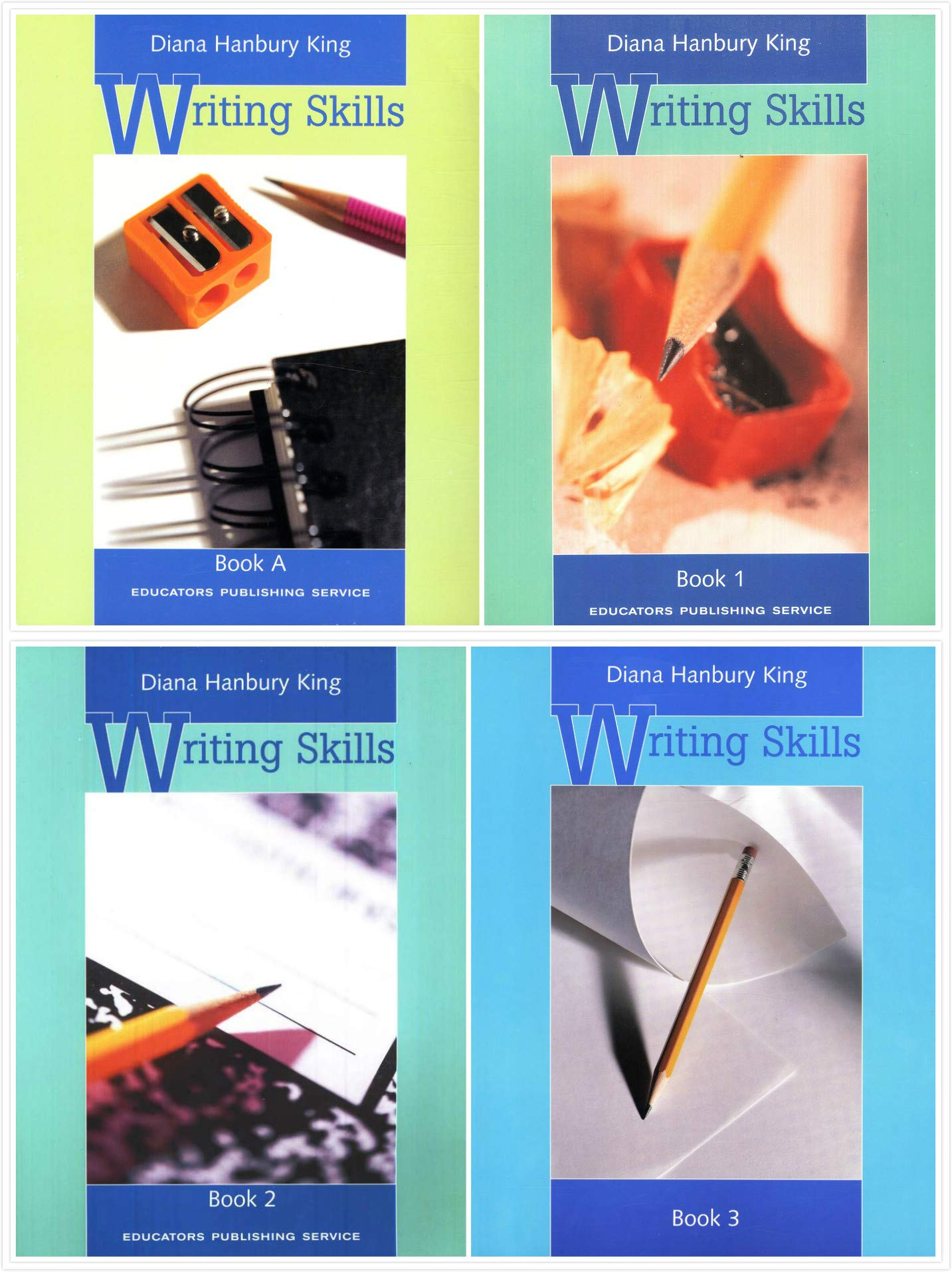 Writing Skills Books Set (4 Books) - Book A, Book 1, Book 2, and Book 3