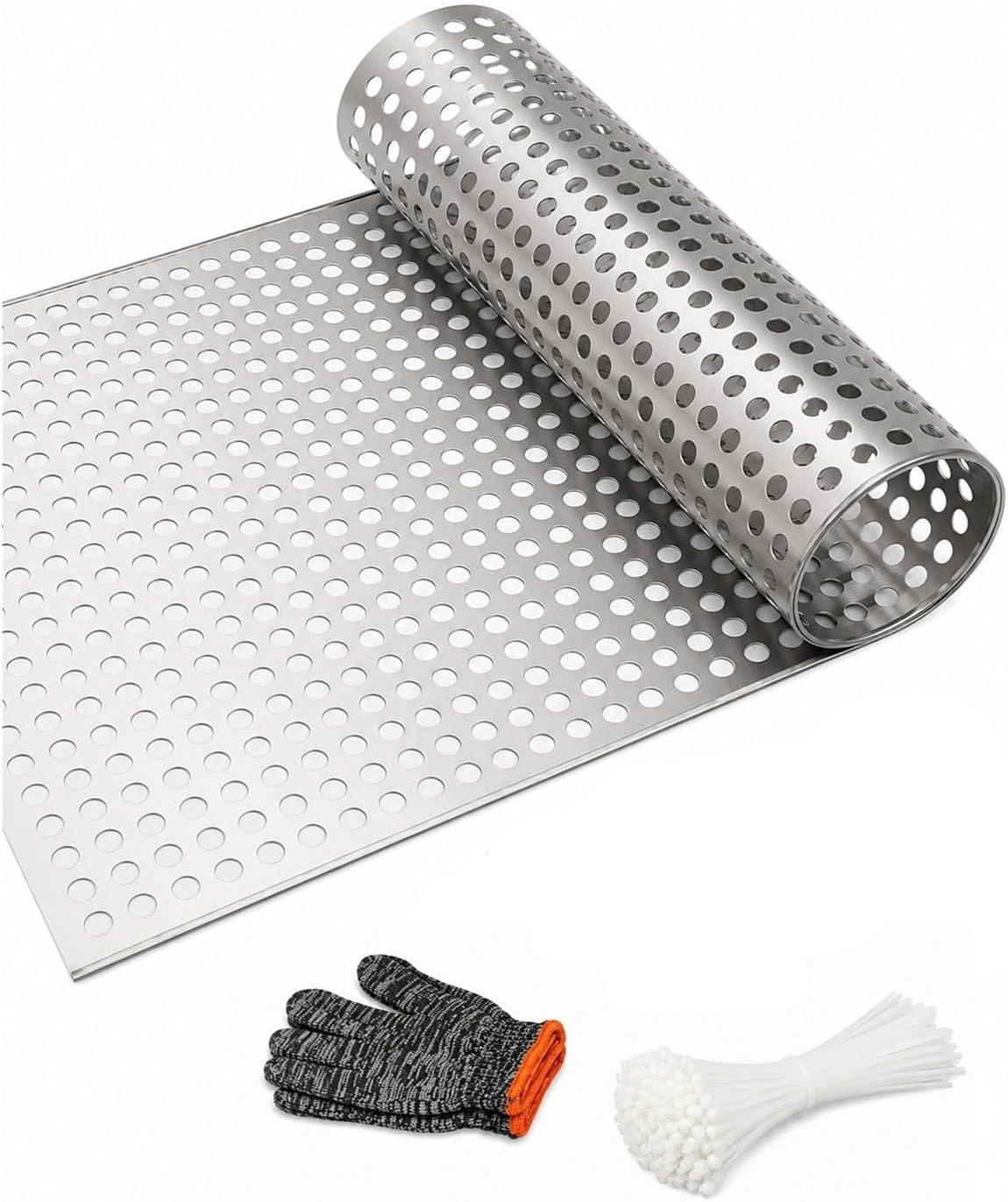 304 Stainless Steel Perforated Sheet, 8mm Round Hole Balcony Mesh Panel, Corrosion-Resistant, Durable Outdoor Privacy Screen, Ideal for Fencing & DIY Projects