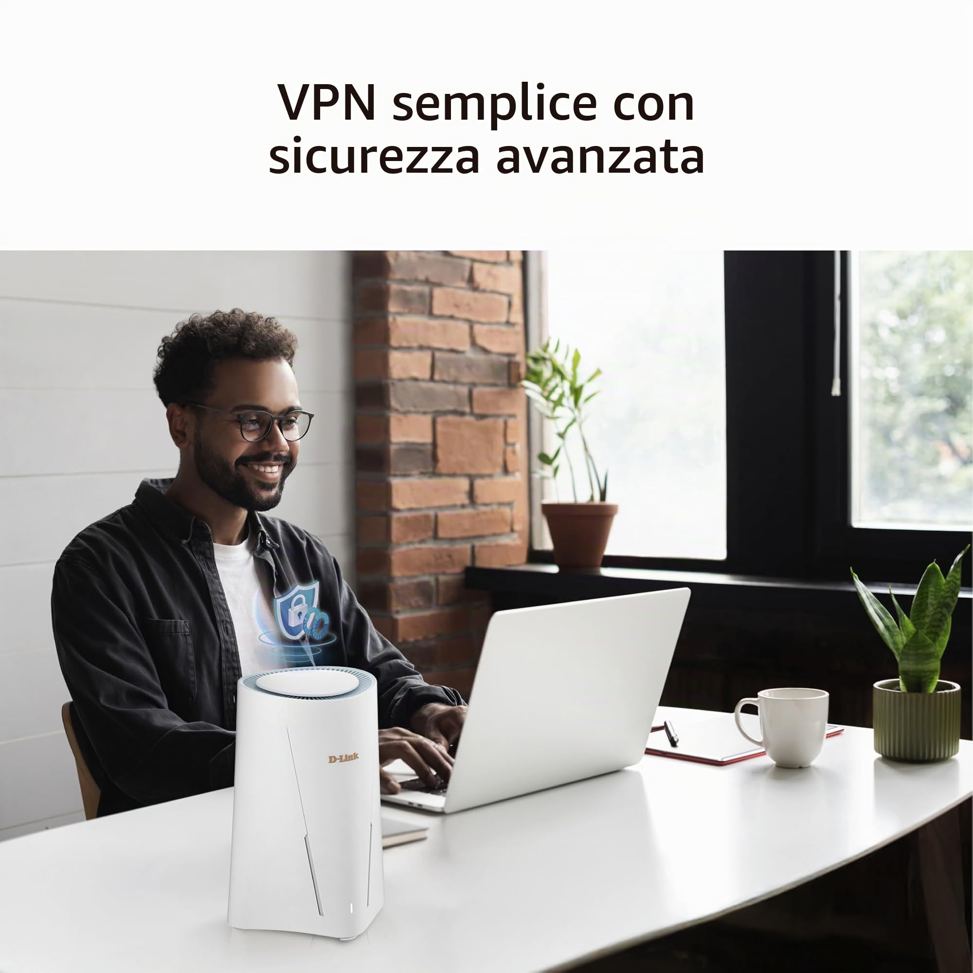 D-Link DBR-560 AX6000 Router Wi-Fi 6 SOHO – Router Gigabit Dual Band con Porta WAN 2.5G, 4 Porte LAN, USB-C per 4G/5G Failover, VPN, Mesh Wi-Fi, Sicurezza WPA3
