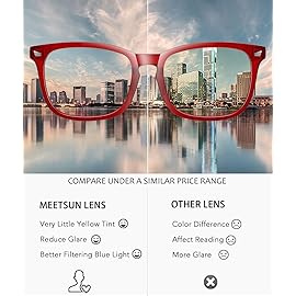 MEETSUN Blue Light Blocking Glasses Women Men, Anti Eye Strain Headache (Sleep Better),Computer Glasses UV400 Lens (Red)