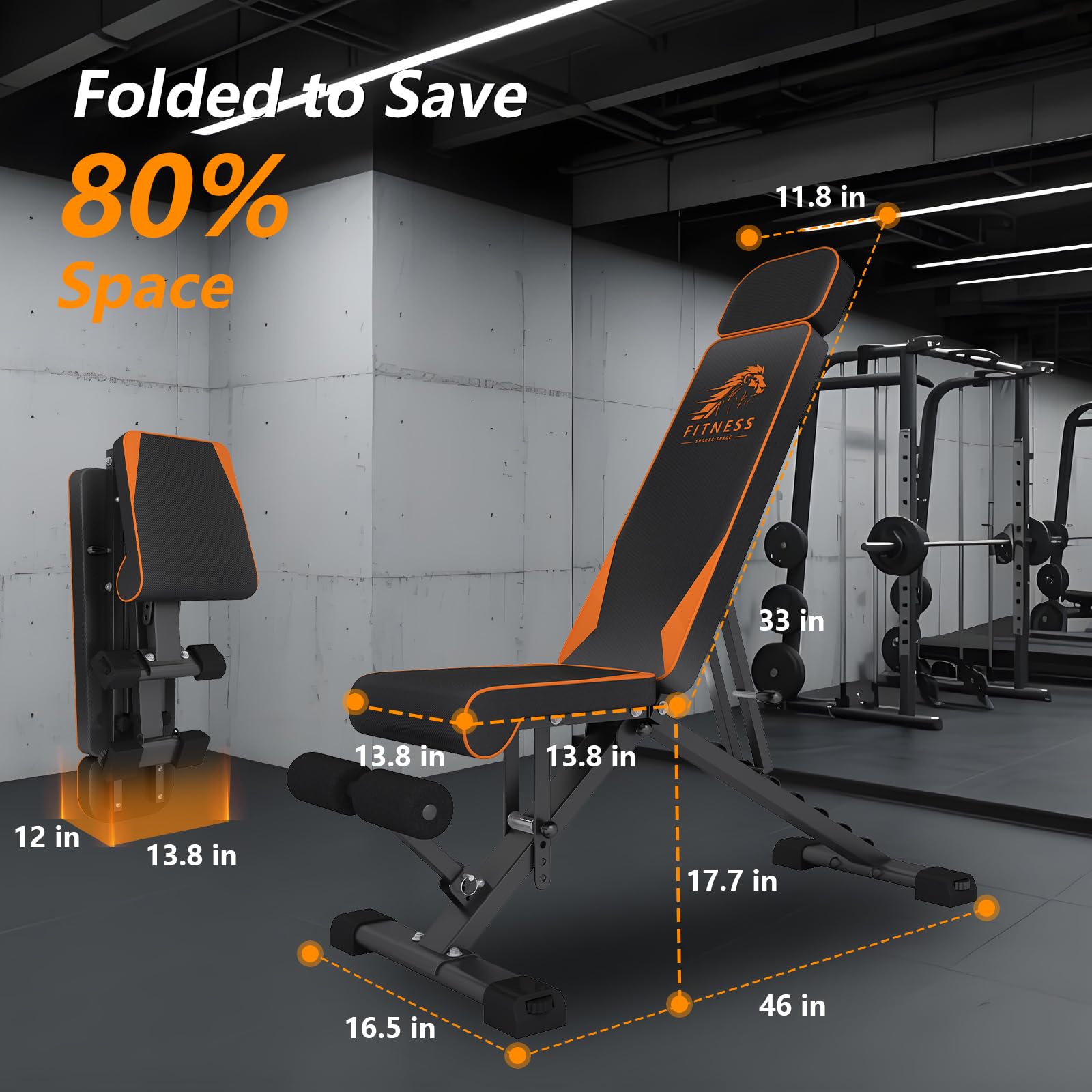 Dskeuzeew Banc de Musculation Pliable Réglable, 400KG Charge Max,Dossier 7 Positions Appui-tête Réglable, l'entraînement, pour Maison & Gym