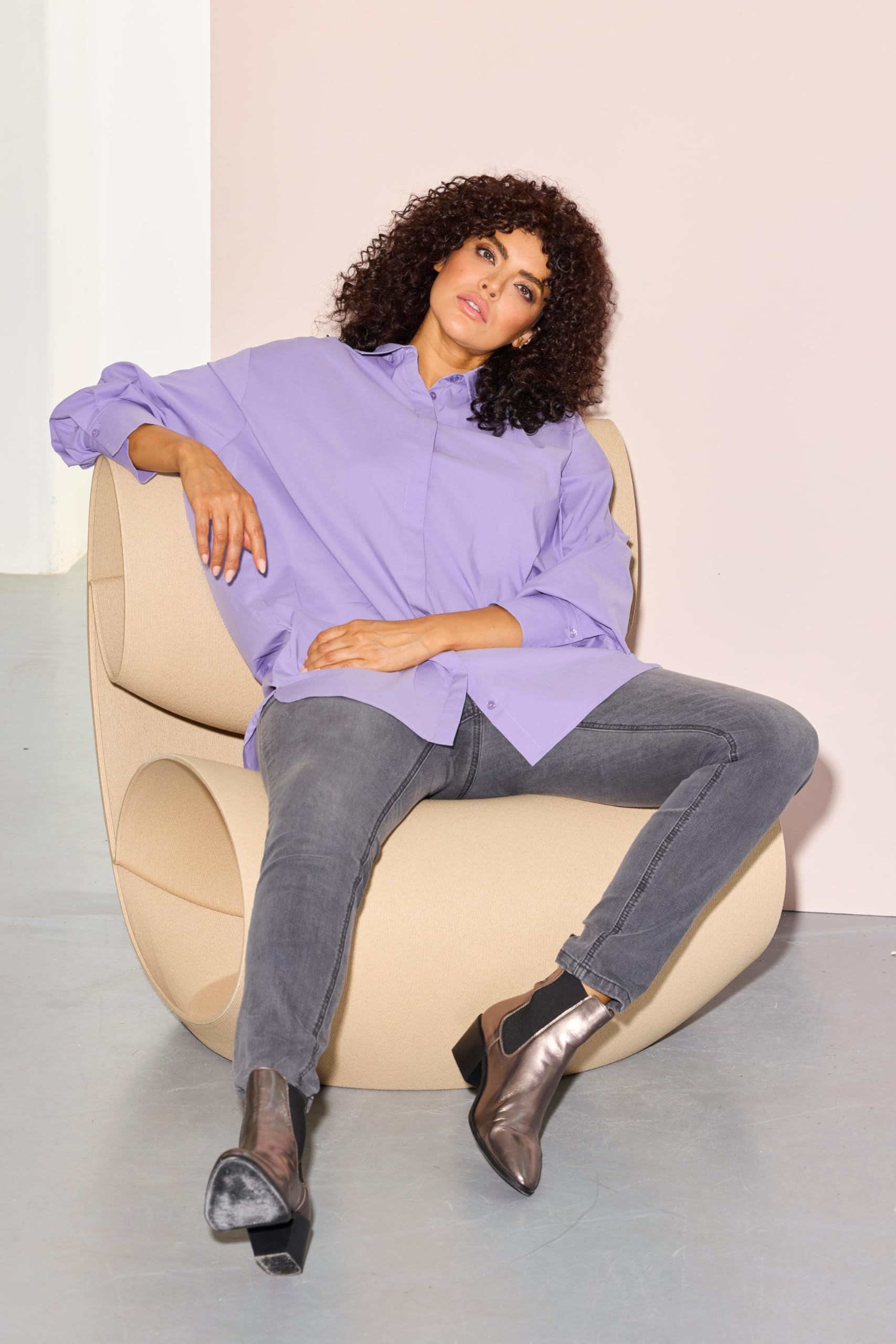 Ulla Popken Mujer Blusa Camisera