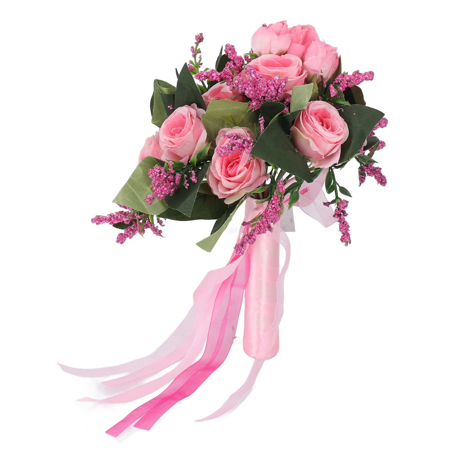 CVJdfhRE bridal bouquet， Wedding Bouquet Simulation Artificial Rose Bridal Hand Bridesmaid Holding Fake Flowers Lifelike(Pink)
