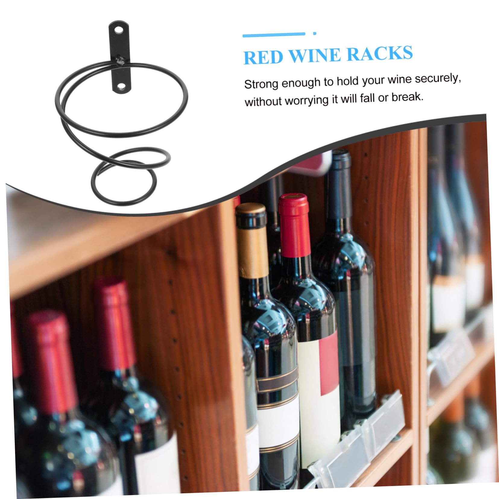 6 soportes de metal para botellas de vino, estante de hierro resistente para exhibición de vino tinto, elegante almacenamiento de cocina y bar, decoración perfecta para el hogar y nizer