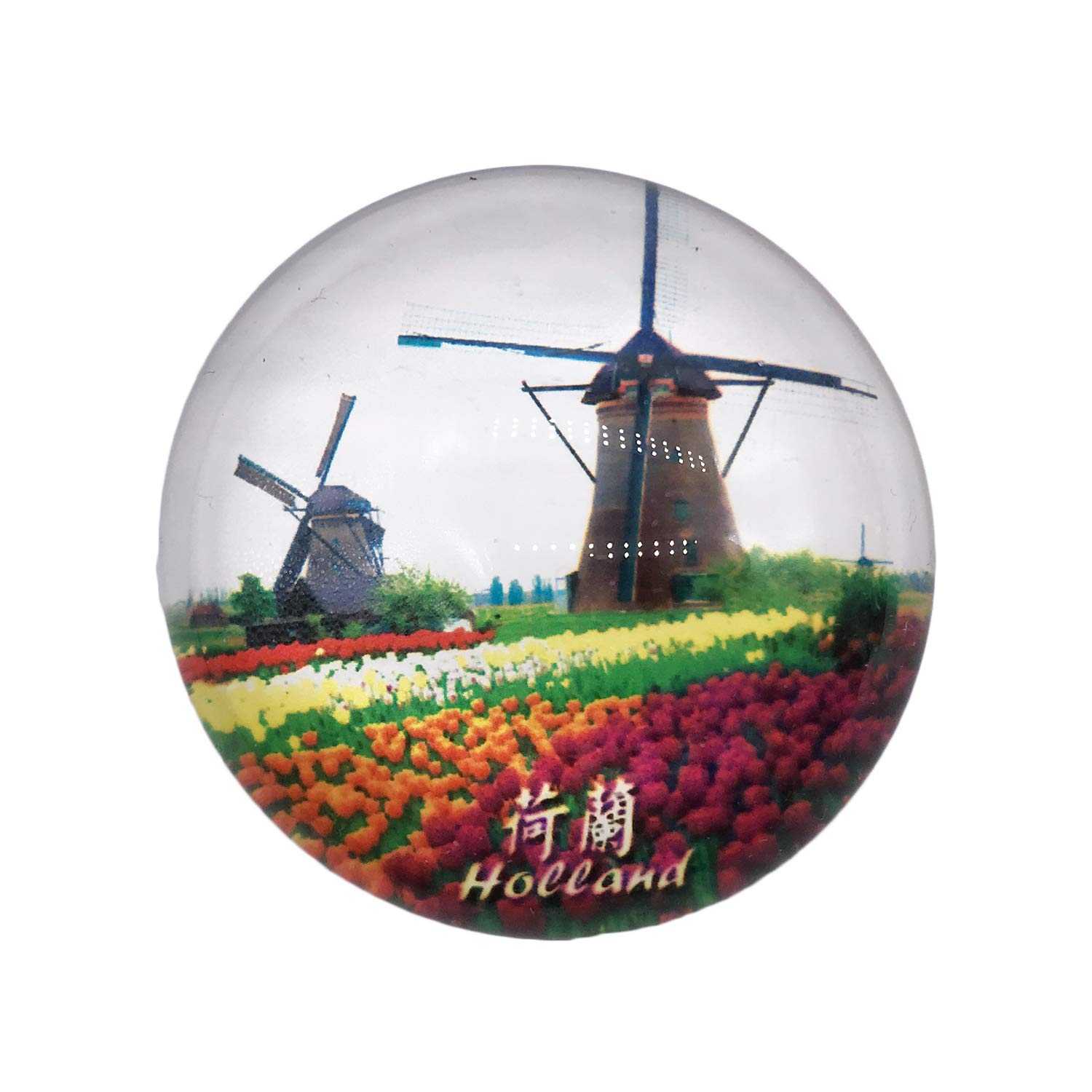 Wedarego Windmill 3D Holland Refrigerator Fridge Magnet Crystal Glass Magnet Tourist Travel Souvenir Collection Gift Magnetic Sticker Home Kitchen Decoration