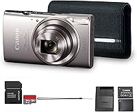 Canon PowerShot ELPH 360 HS Silver Digital Camera: 20.2MP CMOS, 12x Optical Zoom, Wi-Fi, Compact Travel Point-and-Shoot + 64GB Card & Case